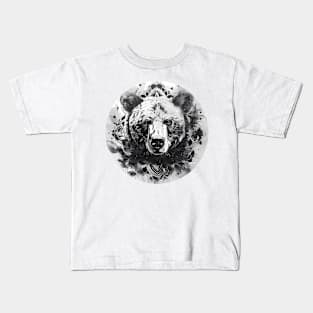 Mandala - Bear Grey Kids T-Shirt